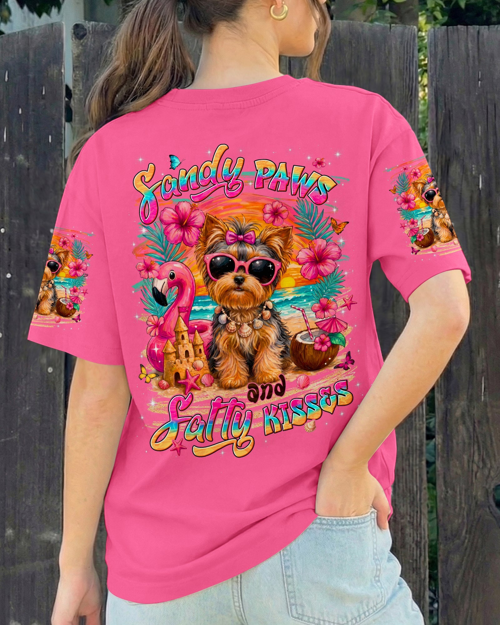 SANDY PAWS AND SALTY KISSES YORKSHIRE TERRIER DOG ALL OVER PRINT - TYLN2605261