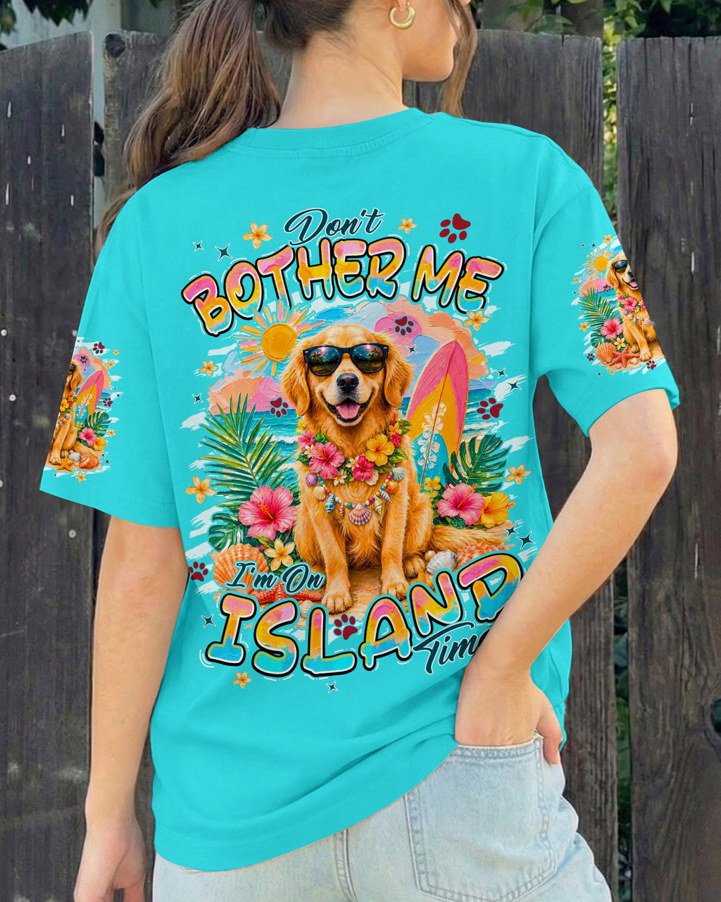 I'M ON ISLAND TIME GOLDEN RETRIEVER DOG ALL OVER PRINT - TYPQ1206263