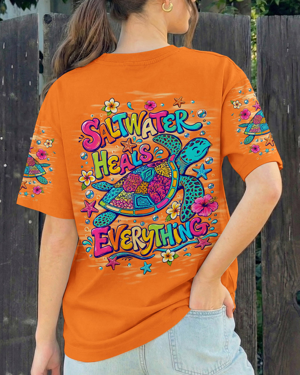 SALTWATER HEALS EVERYTHING TURTLE ALL OVER PRINT   - TLNT1306263