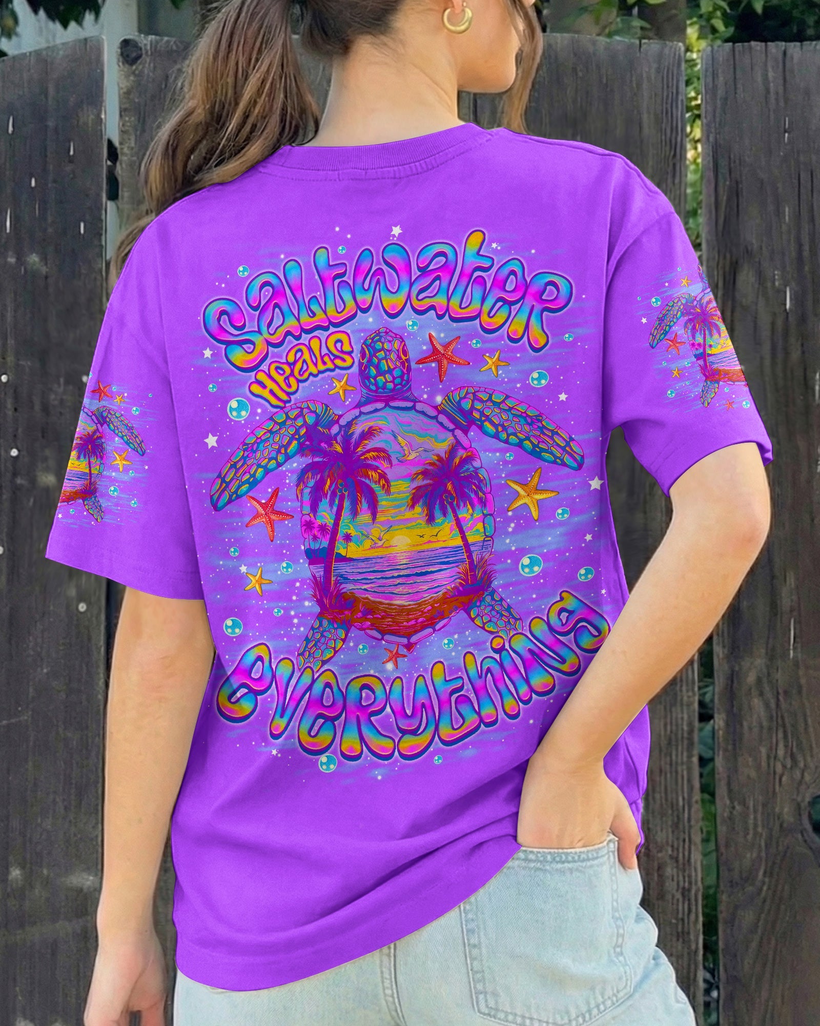 SALTWATER HEALS EVERYTHING TURTLE ALL OVER PRINT   - TLNO0506261