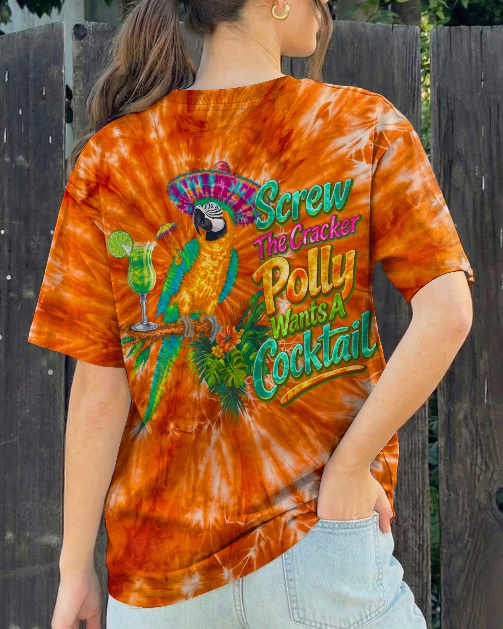 POLLY WANTS A COCKTAIL PARROT ALL OVER PRINT  - TLNO1404262