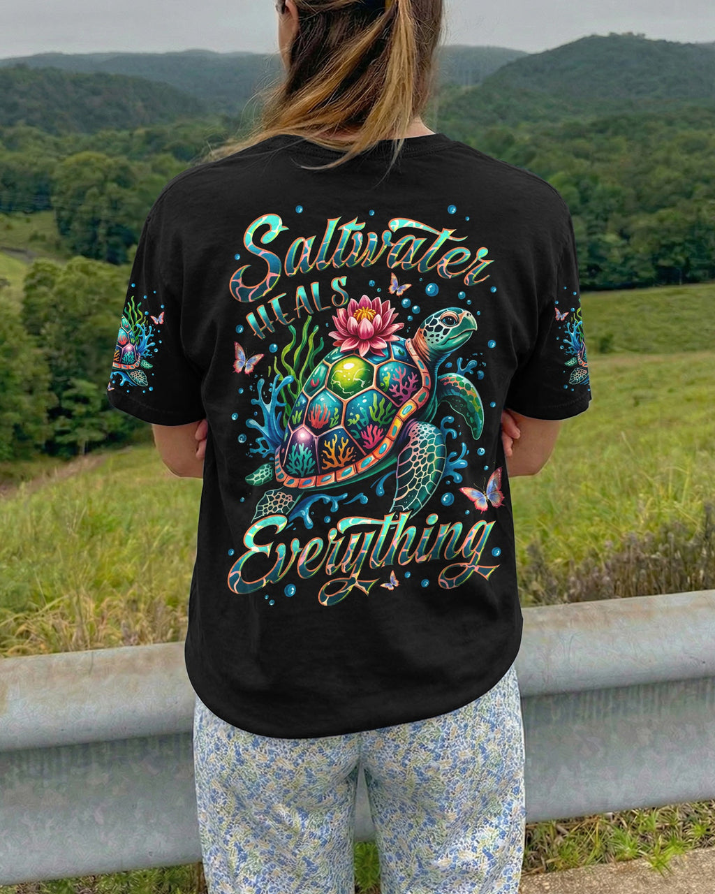 SALTWATER HEALS EVERYTHING TURTLE ALL OVER PRINT - TYLN1506262