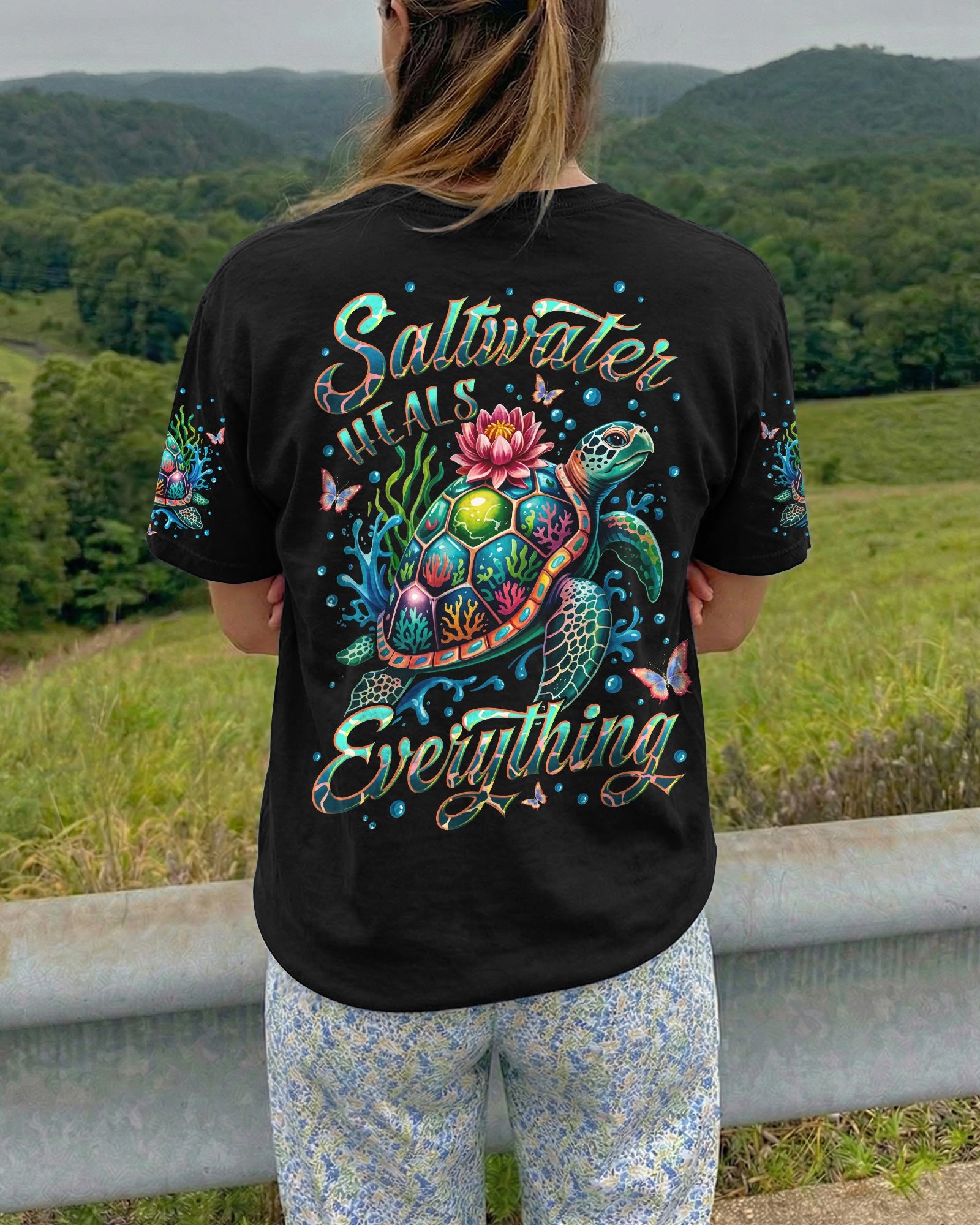 SALTWATER HEALS EVERYTHING TURTLE ALL OVER PRINT - TYLN1506262