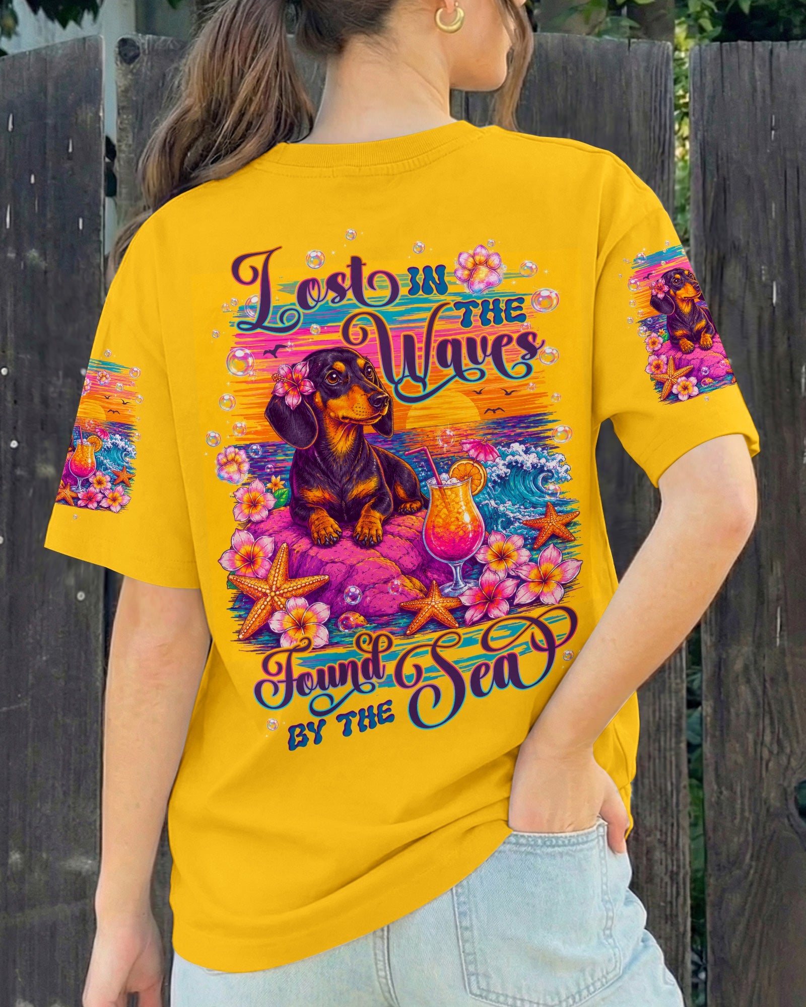 LOST IN THE WAVES DACHSHUND DOG ALL OVER PRINT - TLTW22805264