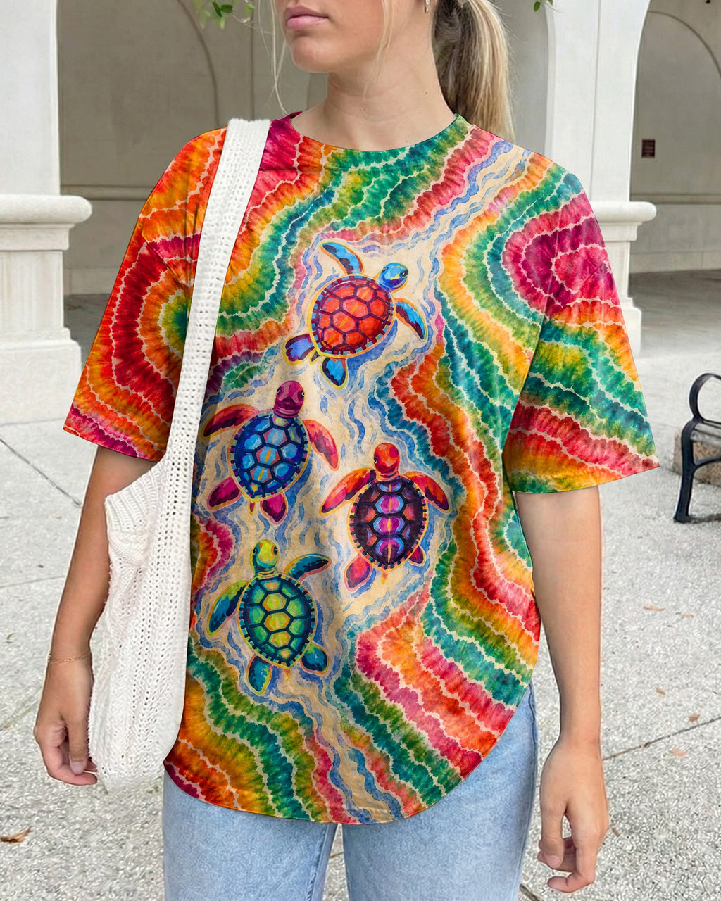 COLORFUL SEA TURTLE TIDE ALL OVER PRINT - KMTM1806261