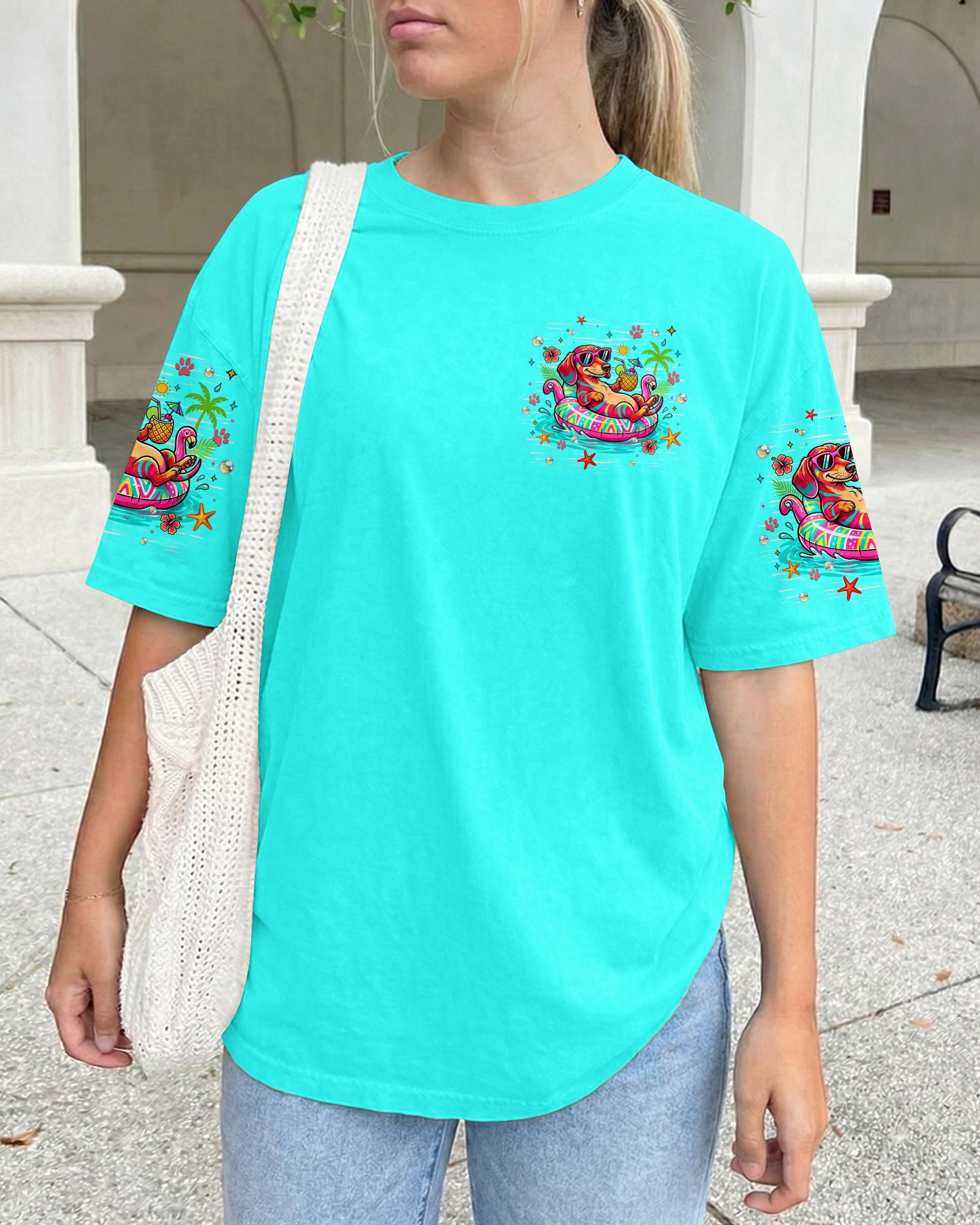 FLOAT DRINK TAN REPEAT DACHSHUND DOG ALL OVER PRINT  - TLHN1806263