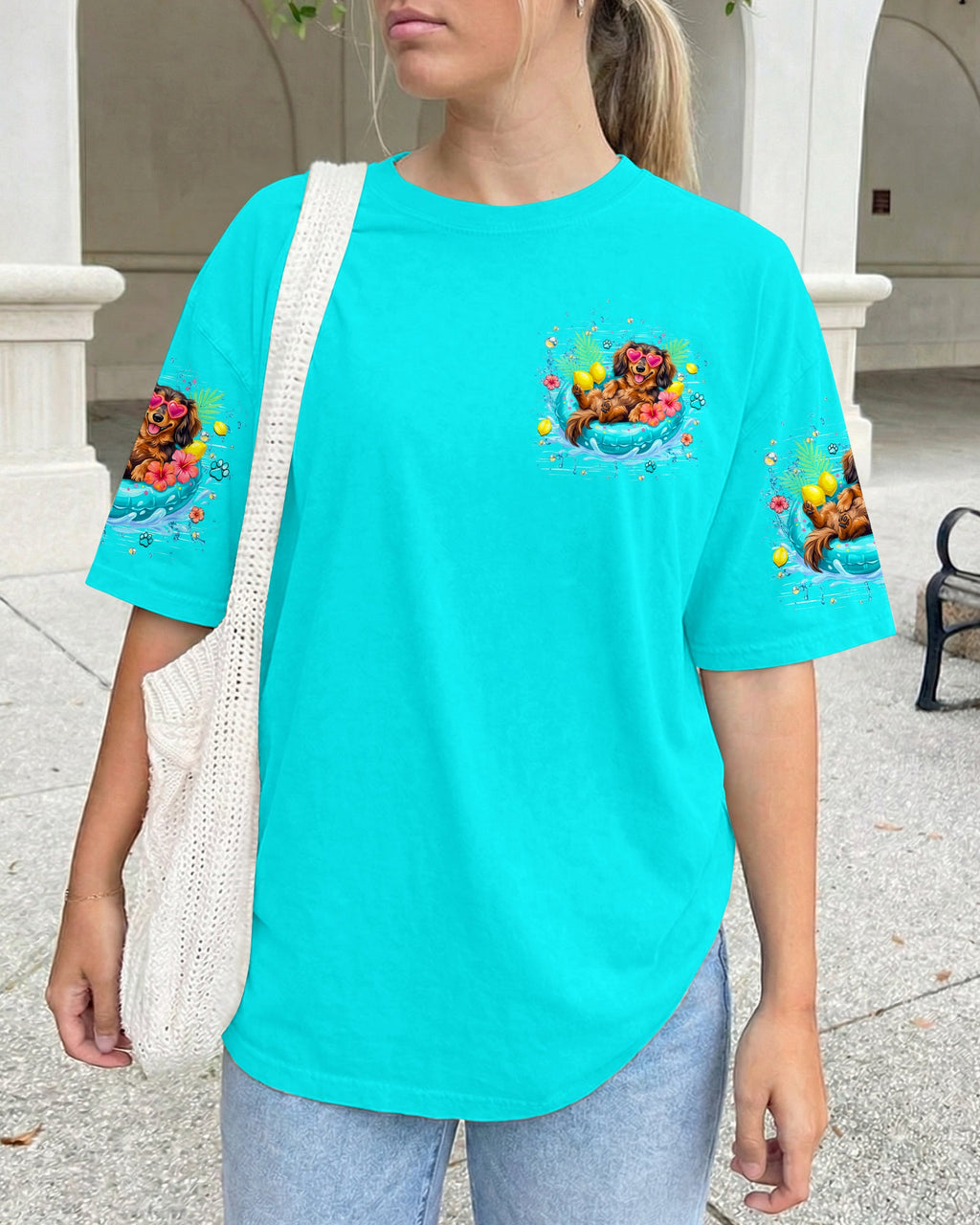 NOT A CARE IN THE WORLD DACHSHUND DOG  ALL OVER PRINT  - TLHN2105261