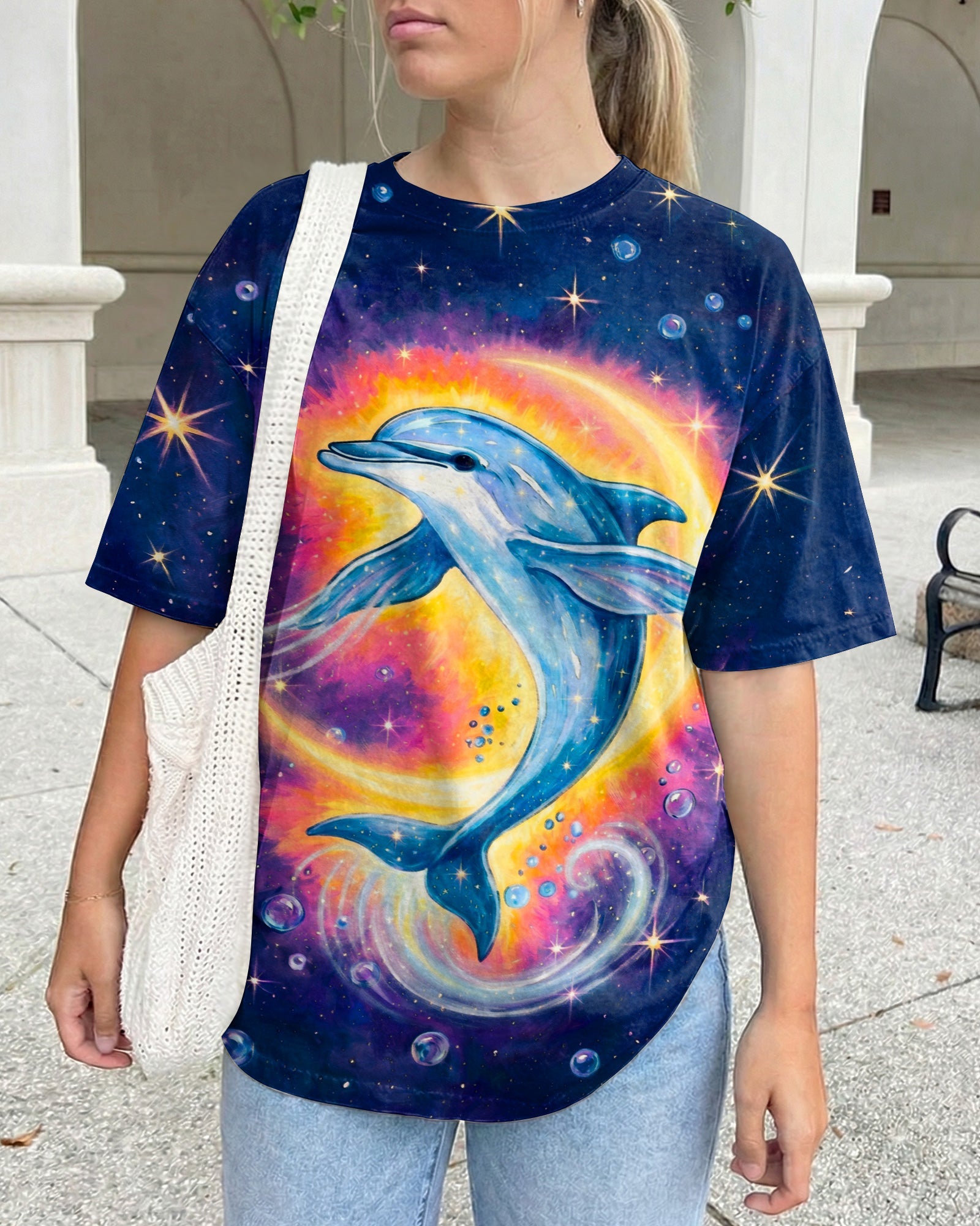 COSMIC MOON DOLPHIN GALAXY ALL OVER PRINT - RI1105263