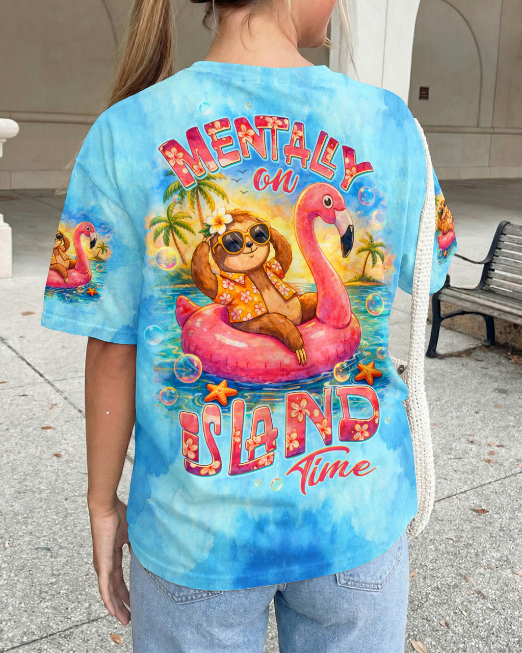 MENTALLY ON ISLAND TIME SLOTH ALL OVER PRINT - TLTW0704262
