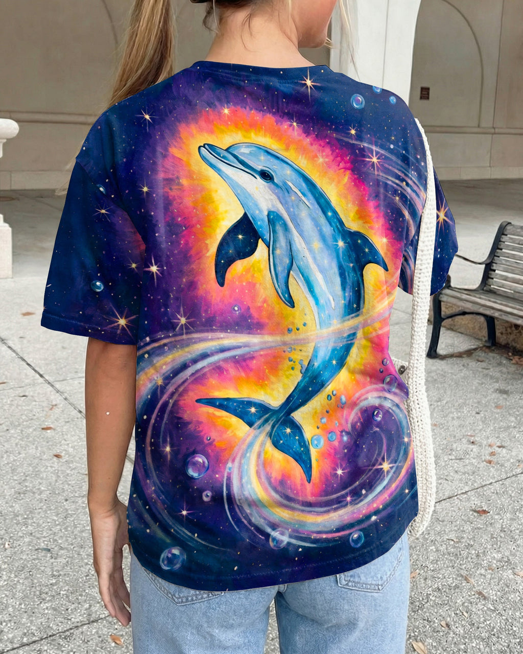 COSMIC MOON DOLPHIN GALAXY ALL OVER PRINT - RI1105263