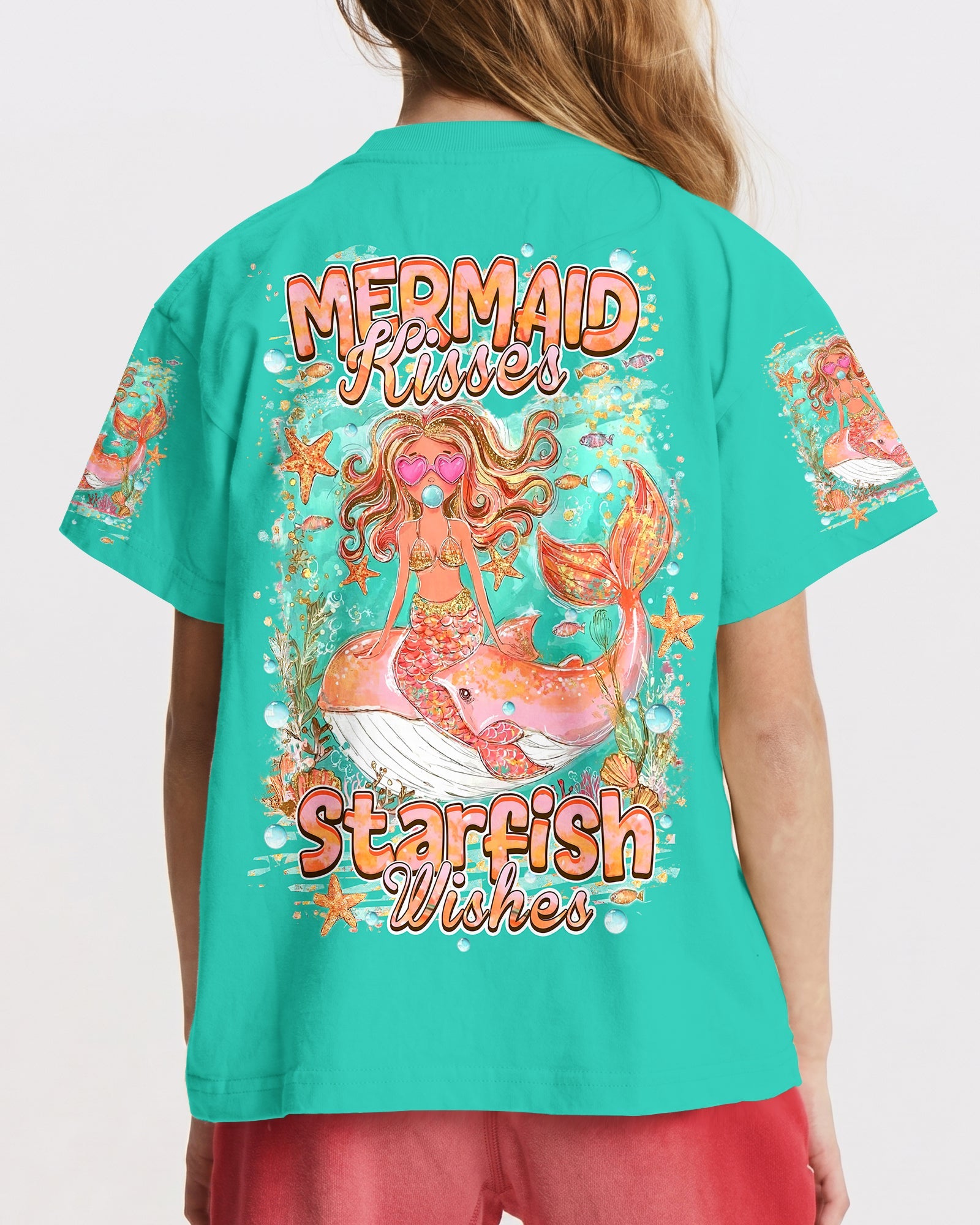 MERMAID KISSES STARFISH WISHES KIDS ALL OVER PRINT - TLHN0806261