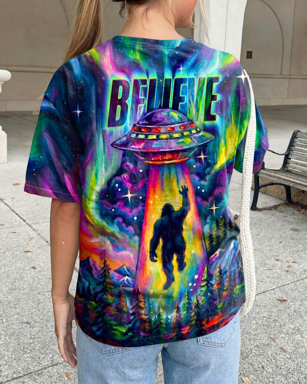 BELIEVE BIGFOOT UFO ABDUCTION ALL OVER PRINT - RI1305261