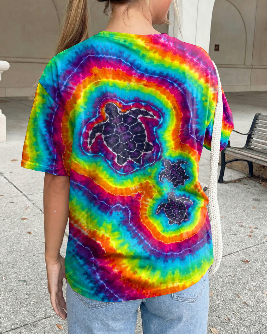 THREE SEA TURTLES COLORFUL SWIRL  ALL OVER PRINT  - TLTW1906263