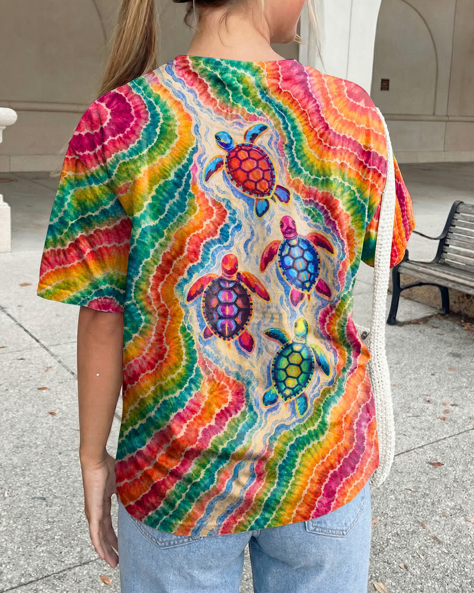 COLORFUL SEA TURTLE TIDE ALL OVER PRINT - KMTM1806261