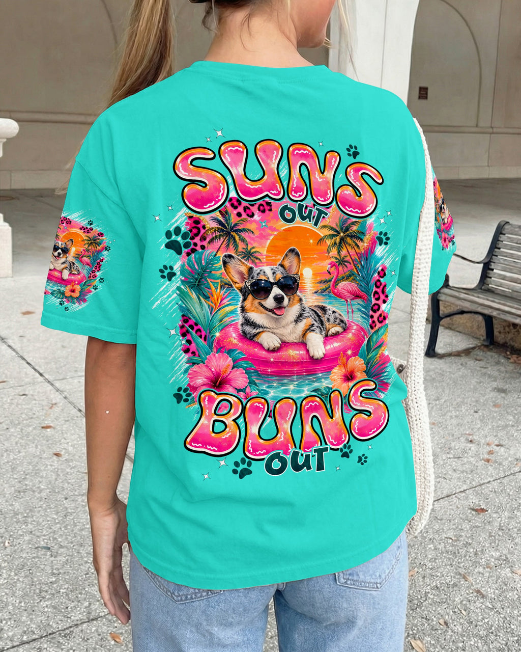 SUN'S OUT BUNS OUT CORGI DOG ALL OVER PRINT - TYPQ1306263
