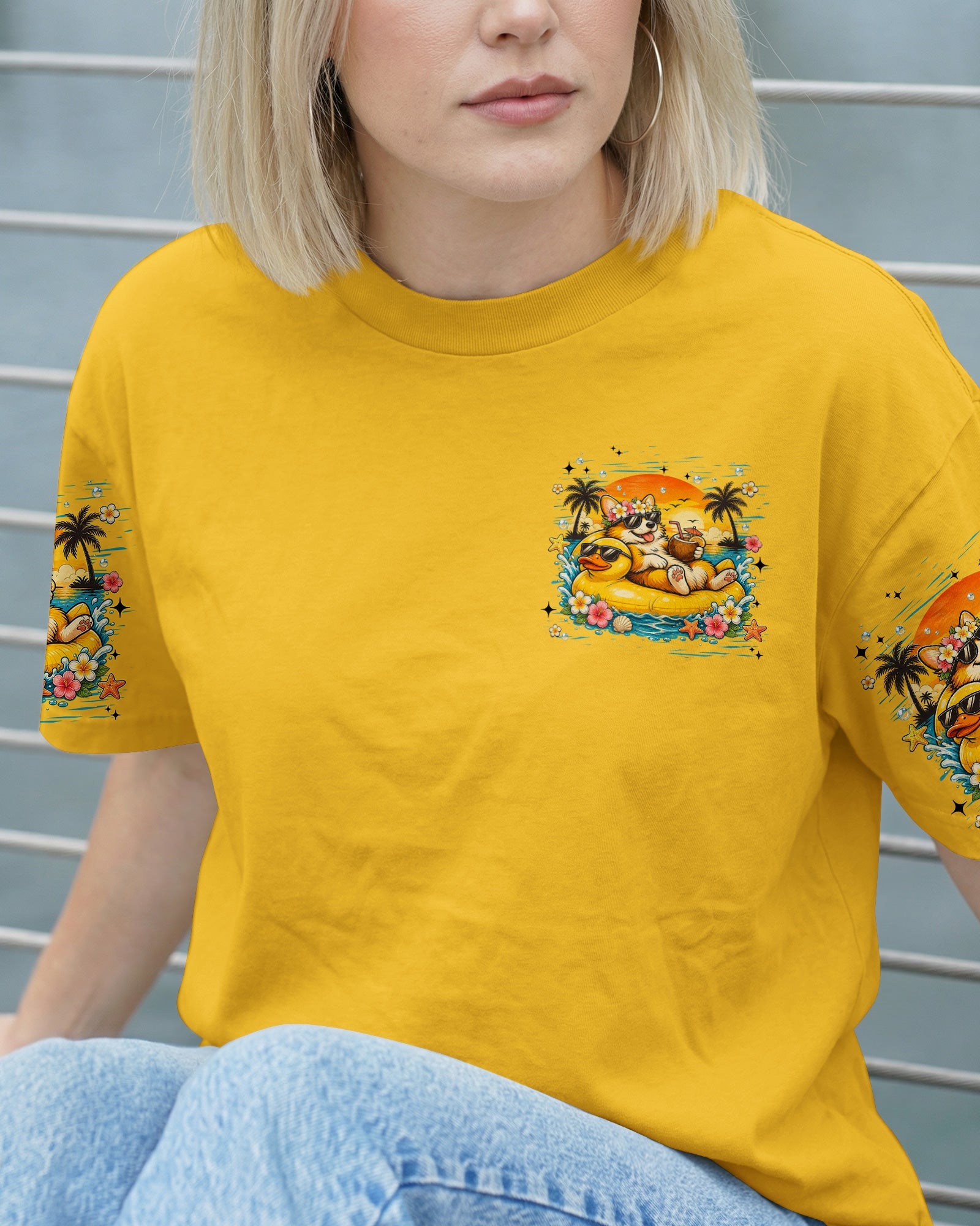 NOT A CARE IN THE WORLD CORGI DOG  ALL OVER PRINT  - TLHN0405263