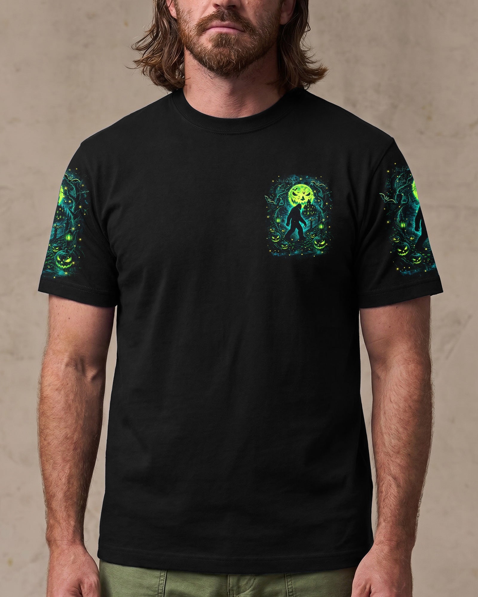 HELLO DARKNESS MY OLD FRIEND BIGFOOT HALLOWEEN ALL OVER PRINT  - TLHN2107261