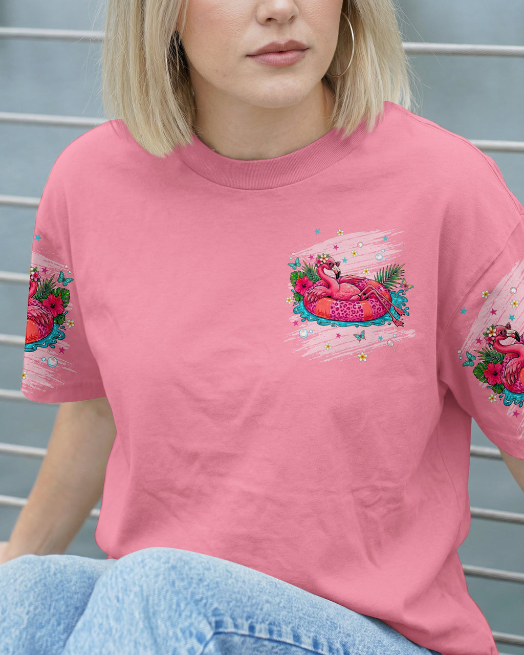 HOTTER THAN A HOOCHIE COOCHIE FLAMINGO ALL OVER PRINT  - TLNT0705264