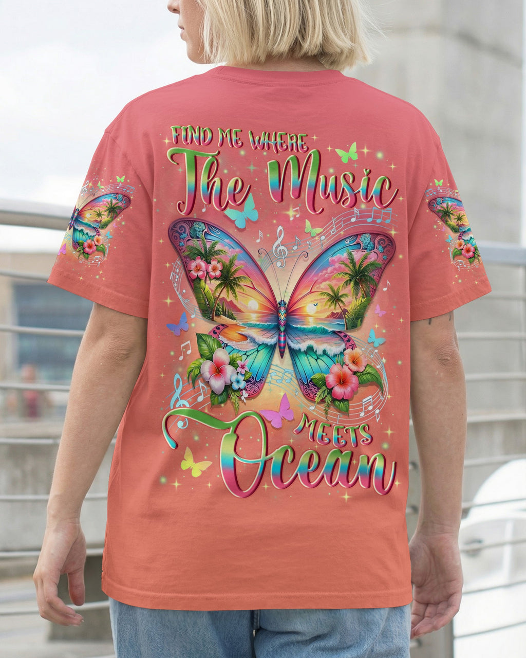 FIND ME WHERE THE MUSIC MEETS THE OCEAN BUTTERFLY ALL OVER PRINT - TYLN0704262