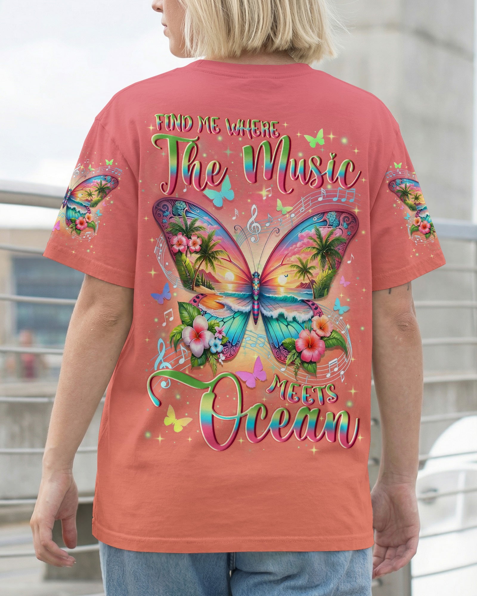 FIND ME WHERE THE MUSIC MEETS THE OCEAN BUTTERFLY ALL OVER PRINT - TYLN0704262