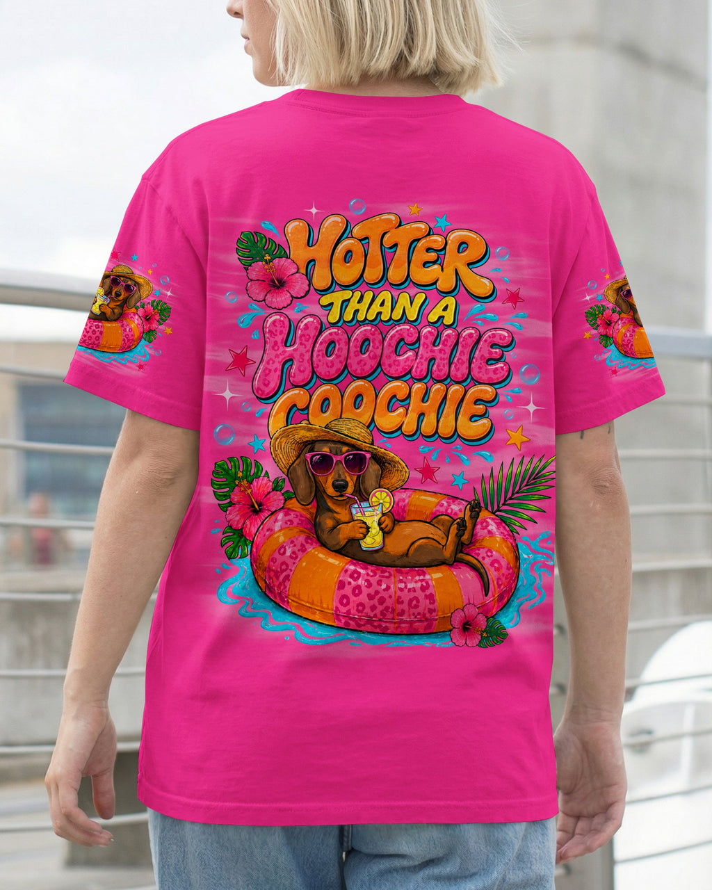 HOTTER THAN A HOOCHIE COOCHIE DACHSHUND DOG ALL OVER PRINT - TLNO1805262