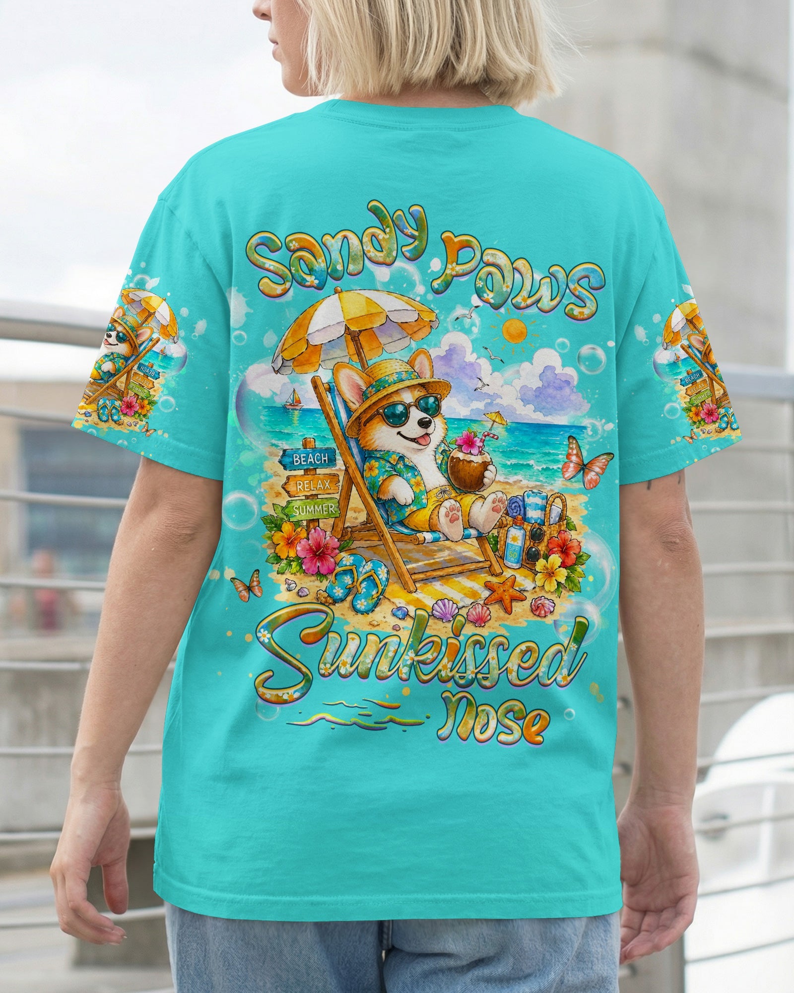 SANDY PAWS SUNKISSED NOSE CORGI DOG ALL OVER PRINT - TLHG0505261