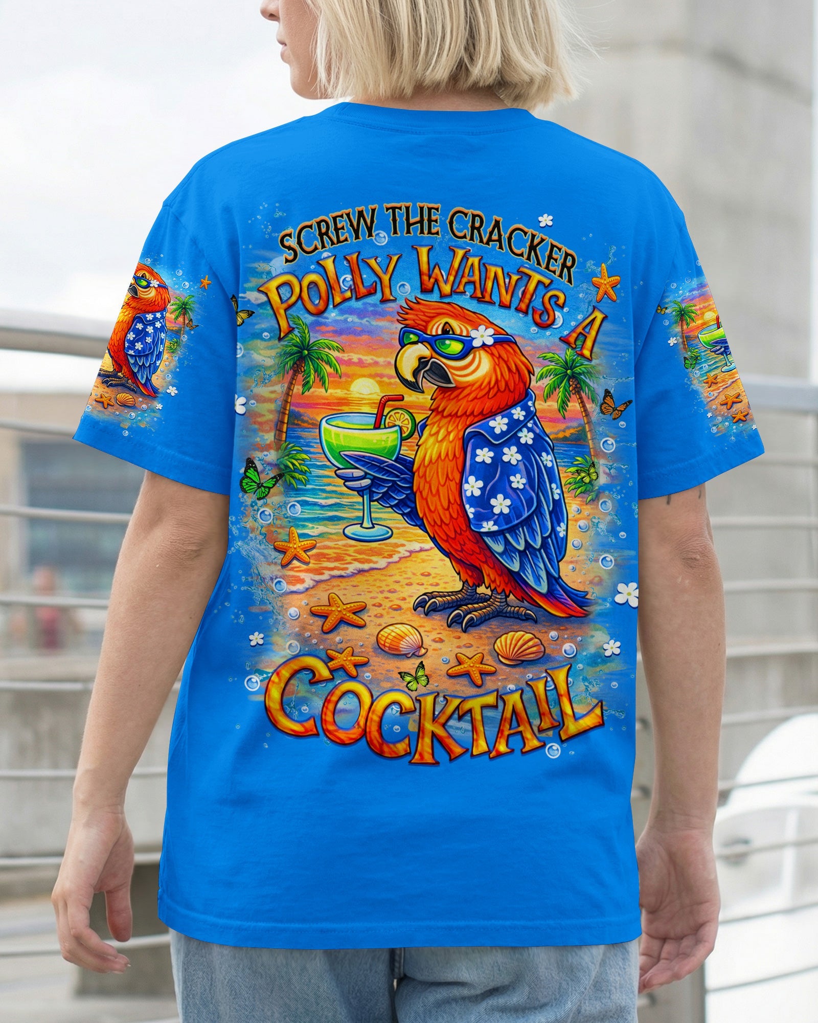 POLLY WANTS A COCKTAIL PARROT ALL OVER PRINT  - TLHN1504261