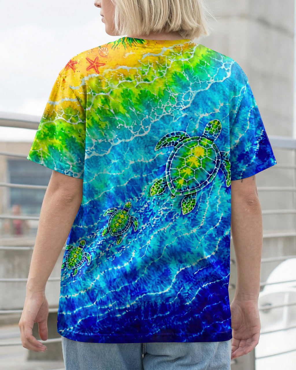 SEA TURTLES TROPICAL BEACH BURST ALL OVER PRINT  - TLTW2206262