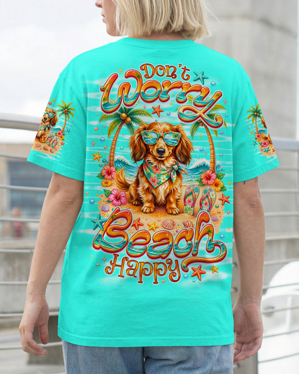 DON'T WORRY  LONG-HAIRED DACHSHUND DOG  ALL OVER PRINT - TLNO0705262