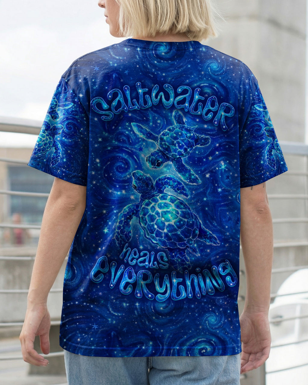 SALTWATER HEALS EVERYTHING TURTLE ALL OVER PRINT  - TLNO1504261