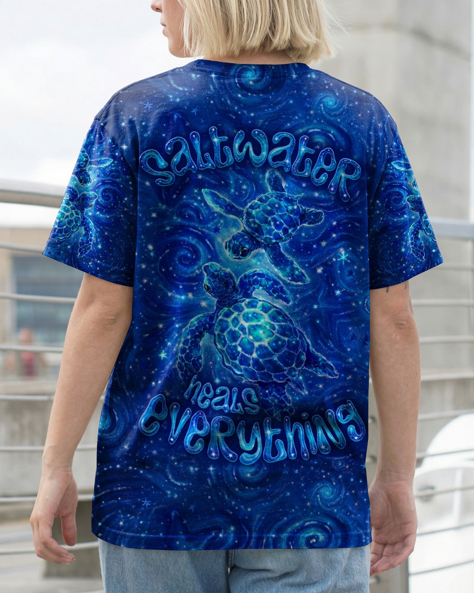 SALTWATER HEALS EVERYTHING TURTLE ALL OVER PRINT  - TLNO1504261