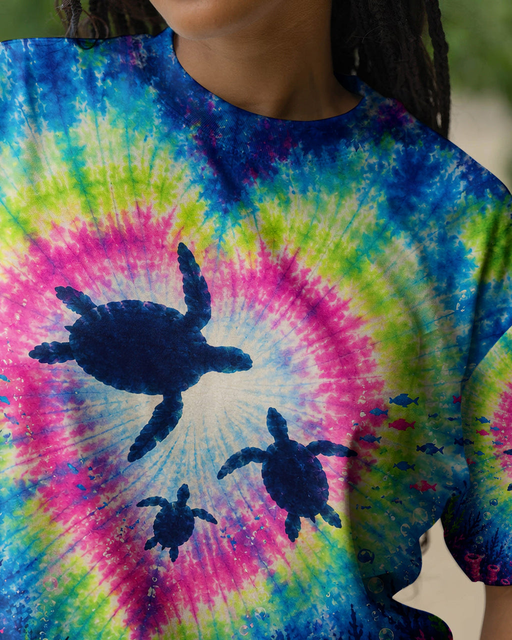 UNDERWATER TURTLES FAMILY HEART BURST ALL OVER PRINT  - TLNT2506261