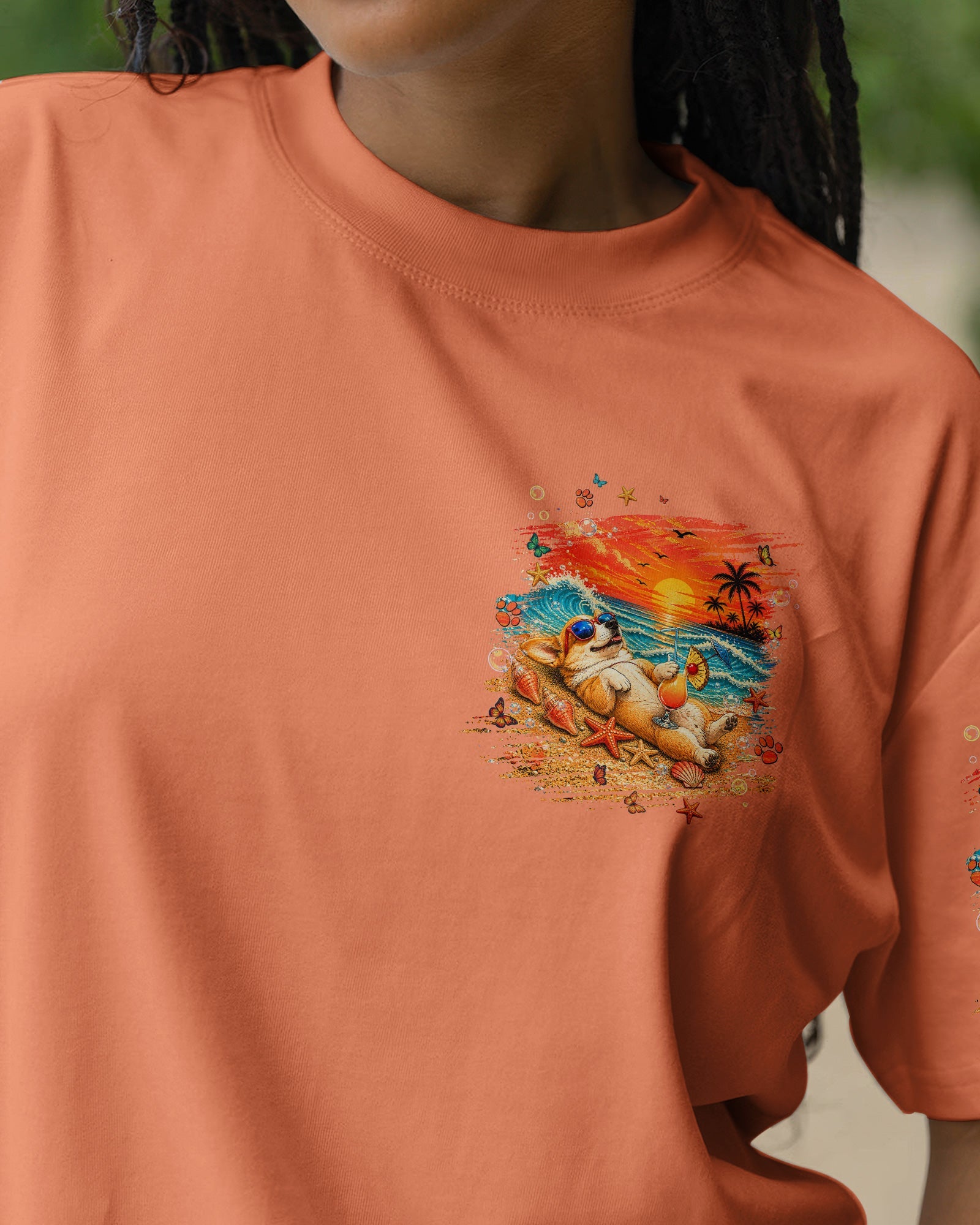 SANDY PAWS AND SALTY KISSES CORGI DOG ALL OVER PRINT  - TLNT1805263