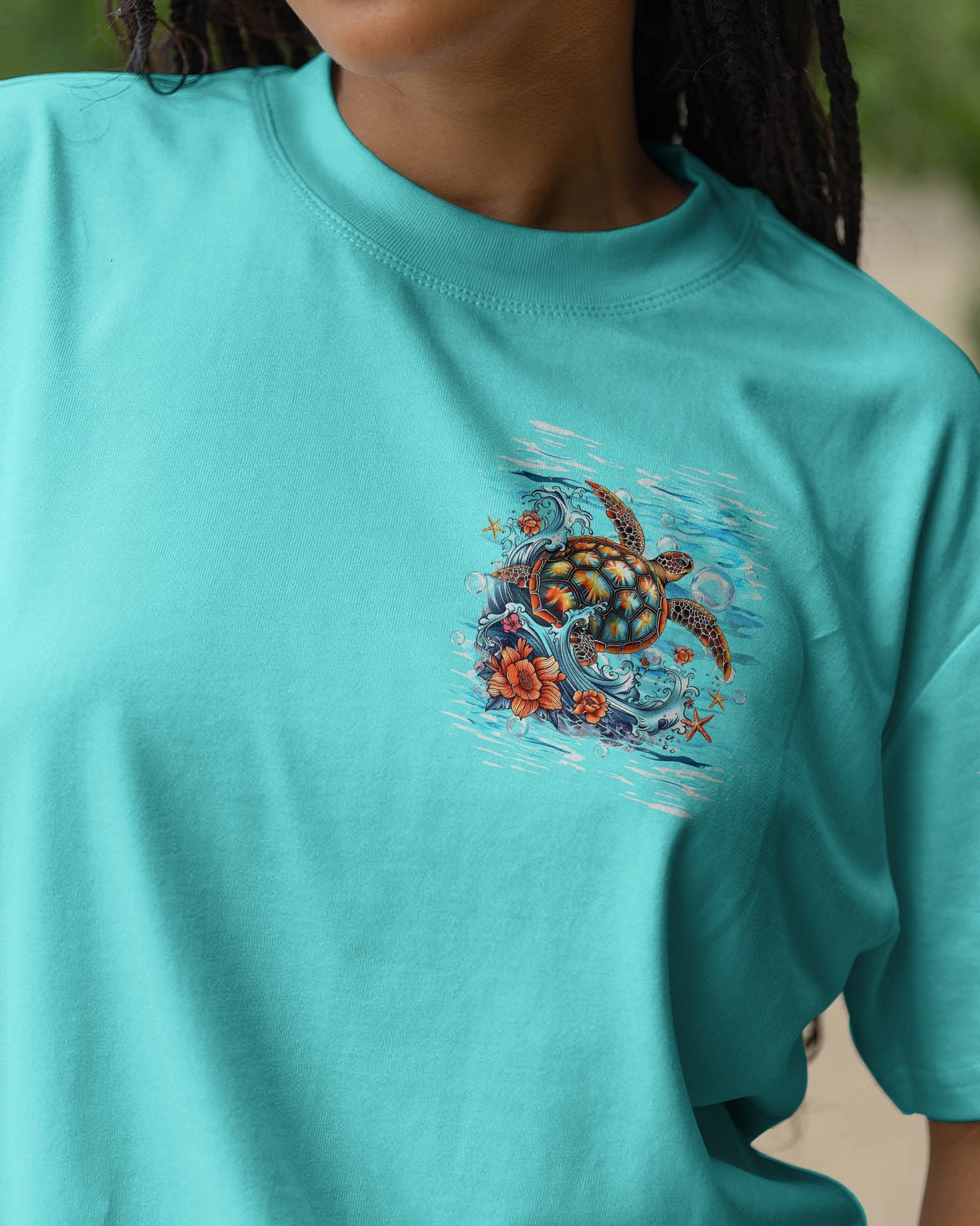 SMELL THE SEA FEEL THE BREEZE TURTLE  ALL OVER PRINT   - TLHG0406263