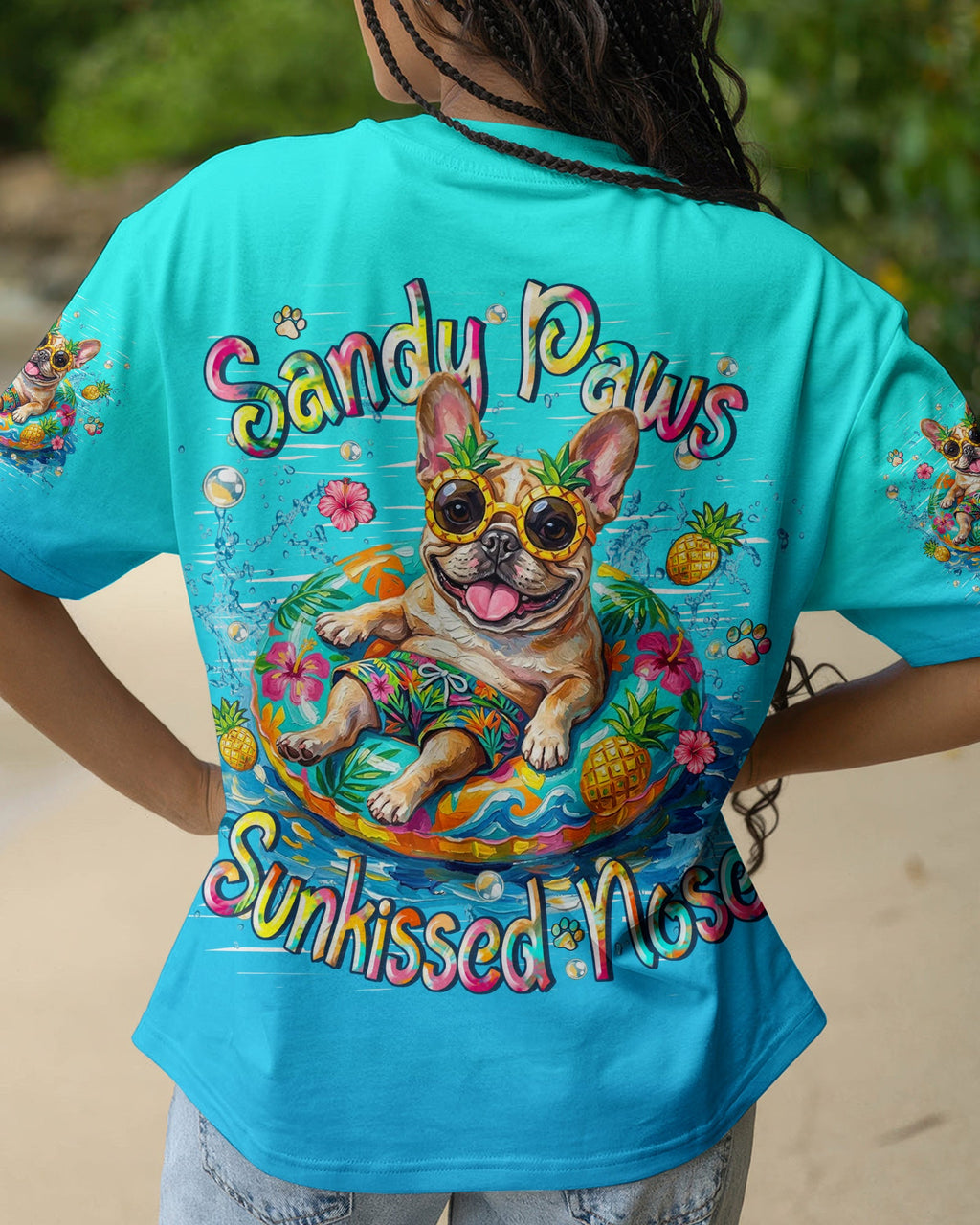 SANDY PAWS SUNKISSED NOSE FRENCH BULLDOG ALL OVER PRINT - TLHN0505261