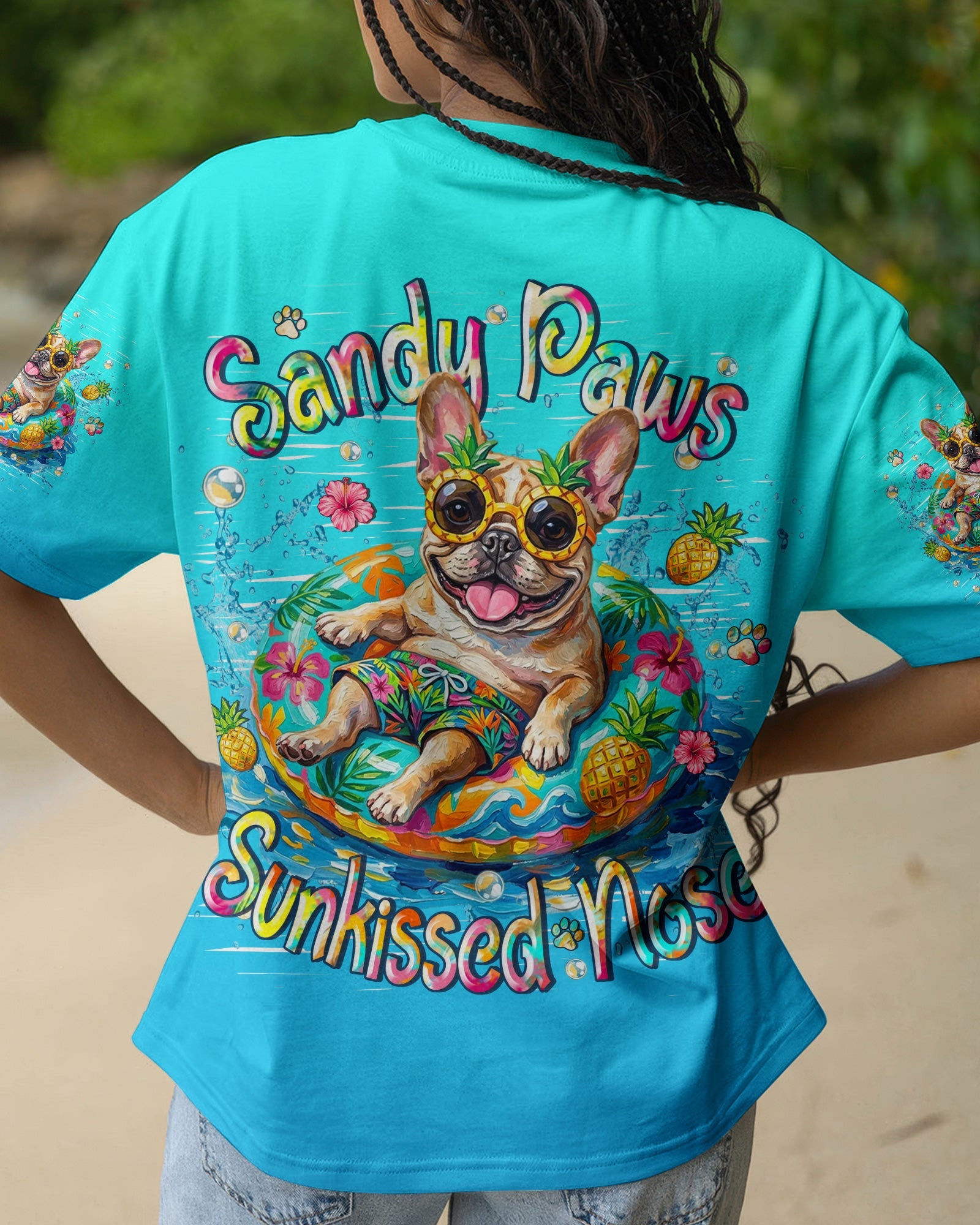 SANDY PAWS SUNKISSED NOSE FRENCH BULLDOG ALL OVER PRINT - TLHN0505261