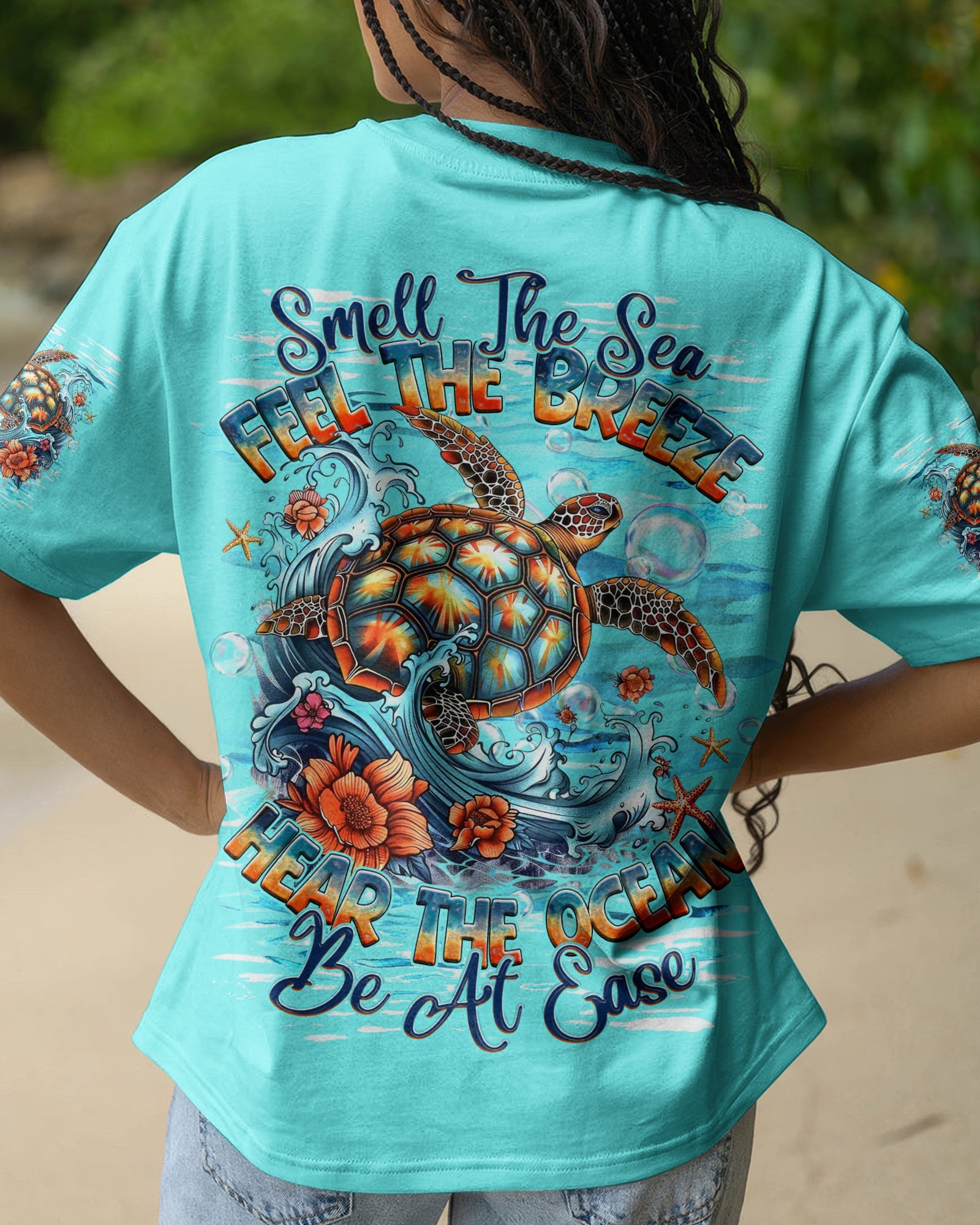 SMELL THE SEA FEEL THE BREEZE TURTLE  ALL OVER PRINT   - TLHG0406263