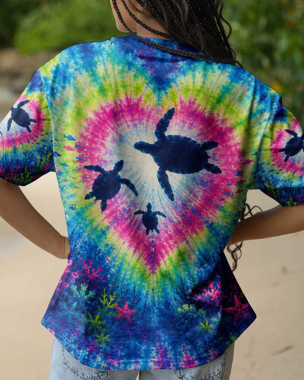 UNDERWATER TURTLES FAMILY HEART BURST ALL OVER PRINT  - TLNT2506261
