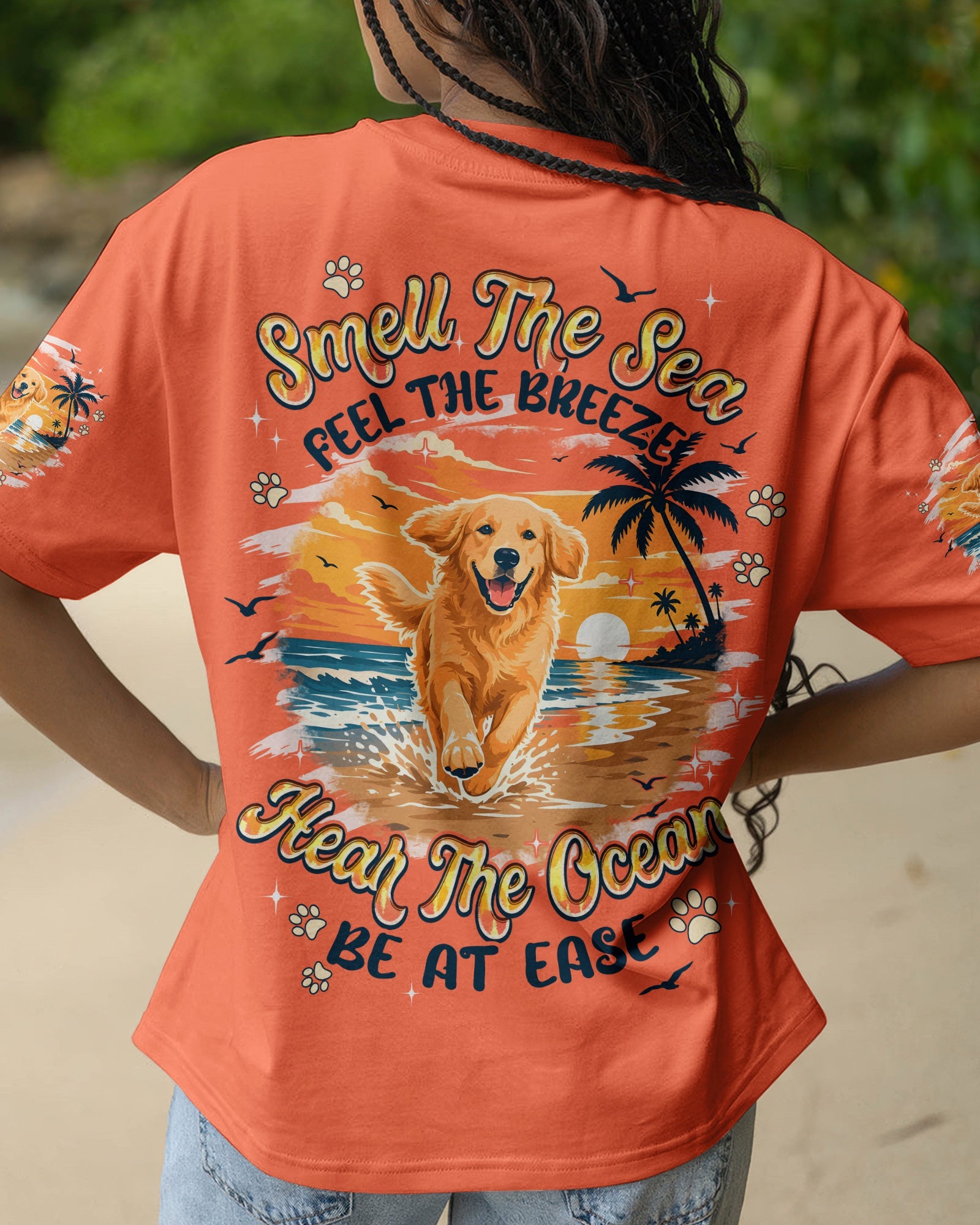 SMELL THE SEA GOLDEN RETRIEVER BEACH DOG ALL OVER PRINT - TYPQ1806261