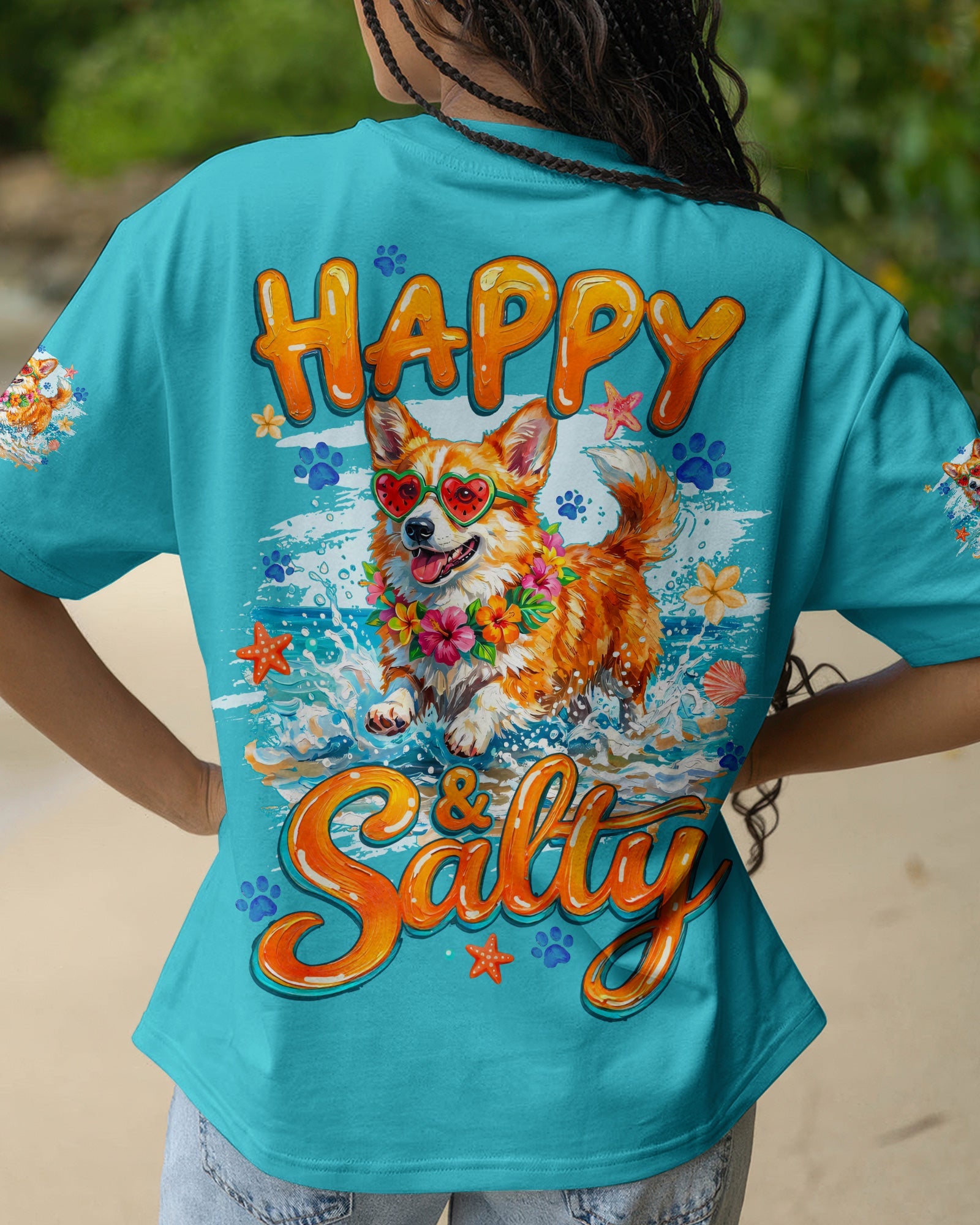 HAPPY AND SALTY CORGI DOG ALL OVER PRINT - TYQY2205261