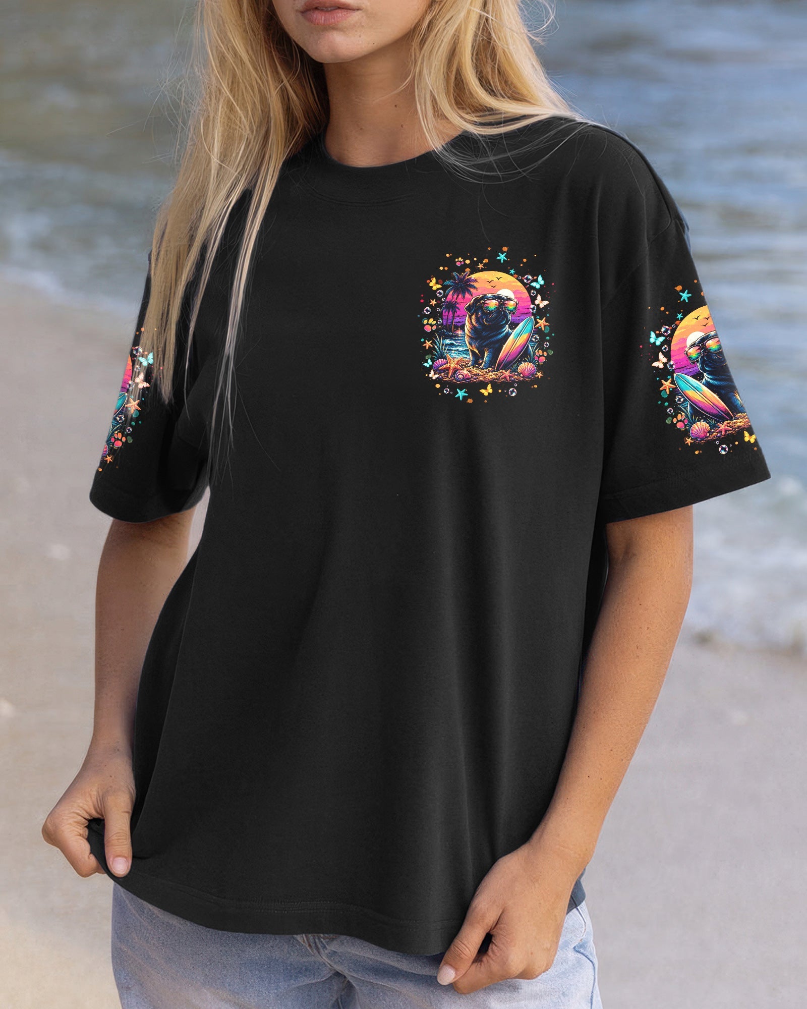 SMELL THE SEA FEEL THE BREEZE PUG DOG ALL OVER PRINT - TLNT1706263
