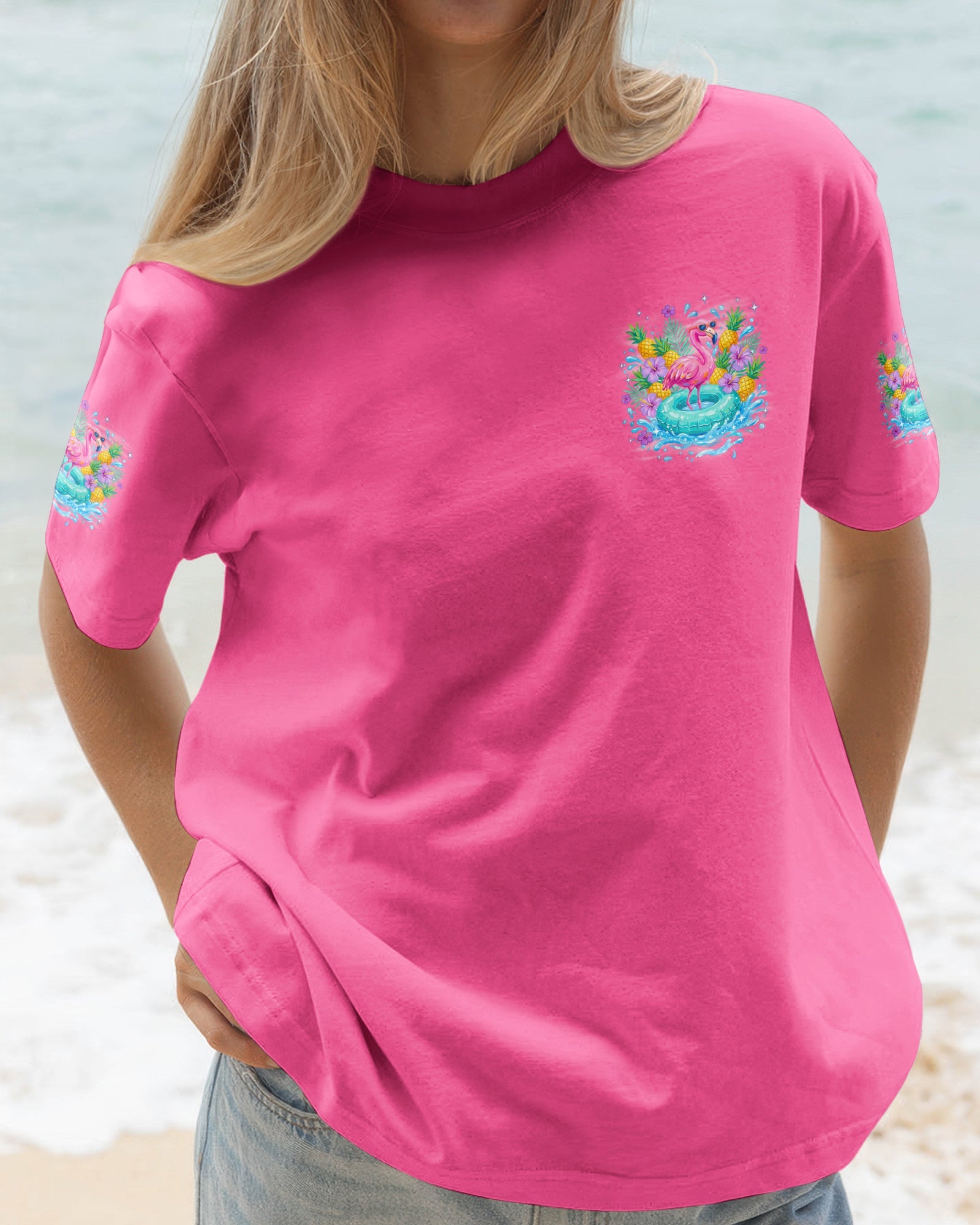 FEELING FLOCKIN' FABULOUS FLAMINGO ALL OVER PRINT - TYQY1004263