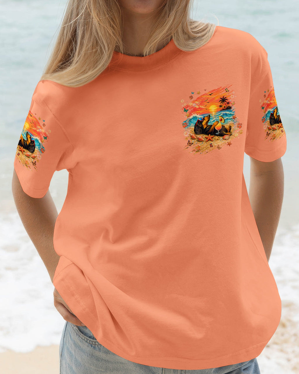 SANDY PAWS AND SALTY KISSES DACHSHUND DOG  ALL OVER PRINT  - TLNT0605263