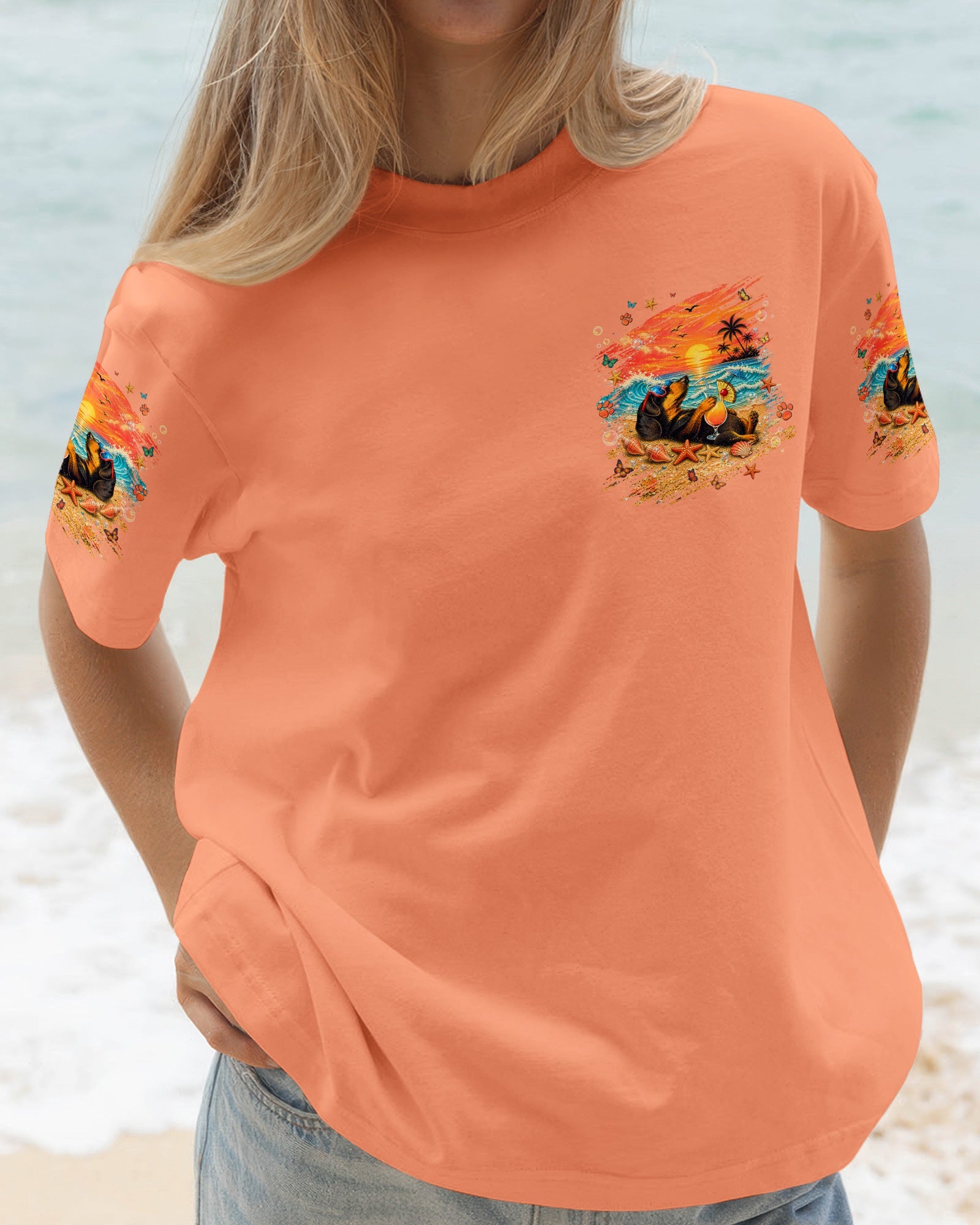 SANDY PAWS AND SALTY KISSES DACHSHUND DOG  ALL OVER PRINT  - TLNT0605263