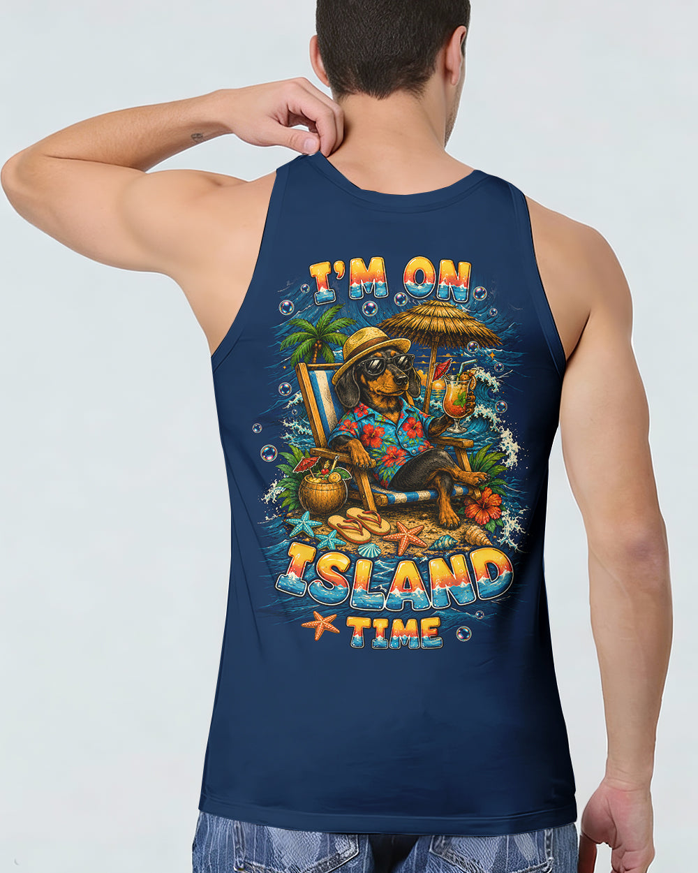 I'M ON ISLAND TIME DACHSHUND DOG ALL OVER PRINT  - TLTW0206261