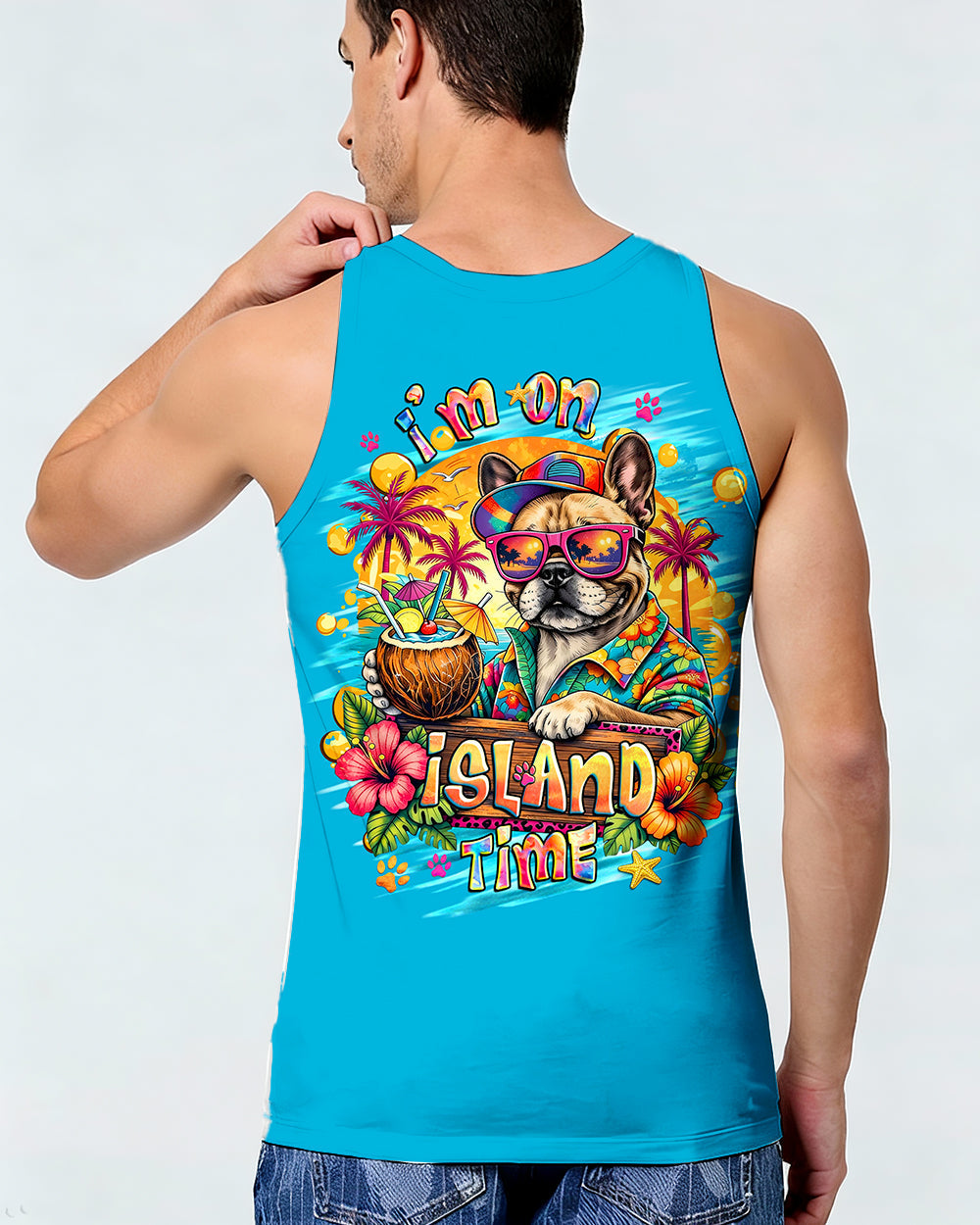 I'M ON ISLAND TIME FRENCH BULLDOG ALL OVER PRINT - TLHG2105262
