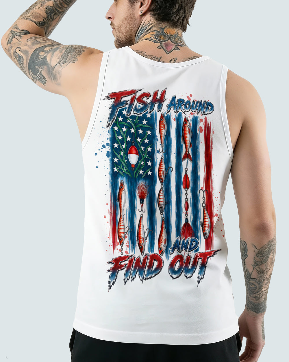 FISH AROUND AND FIND OUT FISHING ALL OVER PRINT - TLTW0106263