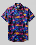 PSYCHEDELIC NIGHT BIGFOOT BUTTON-DOWN COLLAR SHIRT  - TLHN0506262