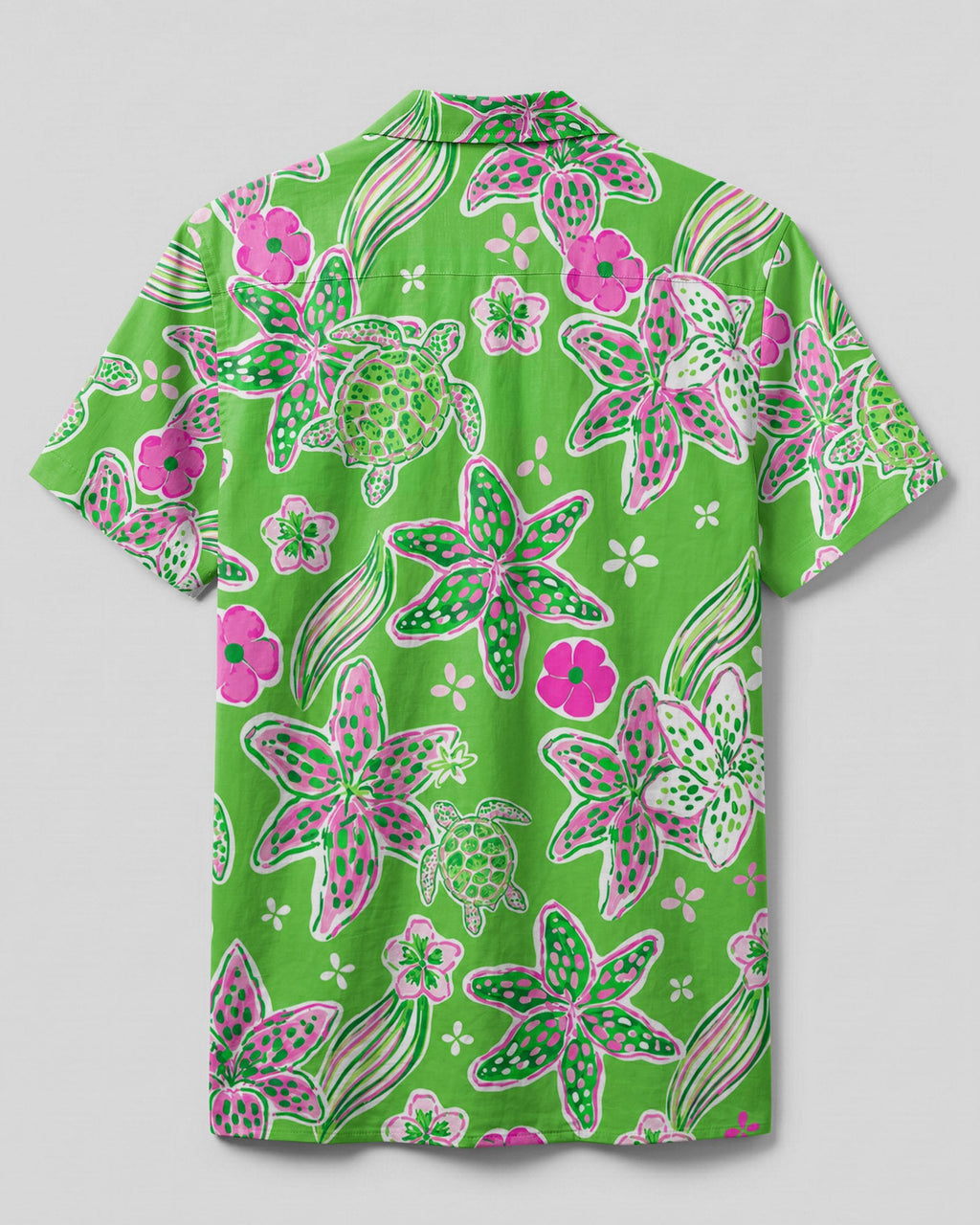 TURTLE LILIES  PATTERN CAMP SHIRT - TLHN1906262