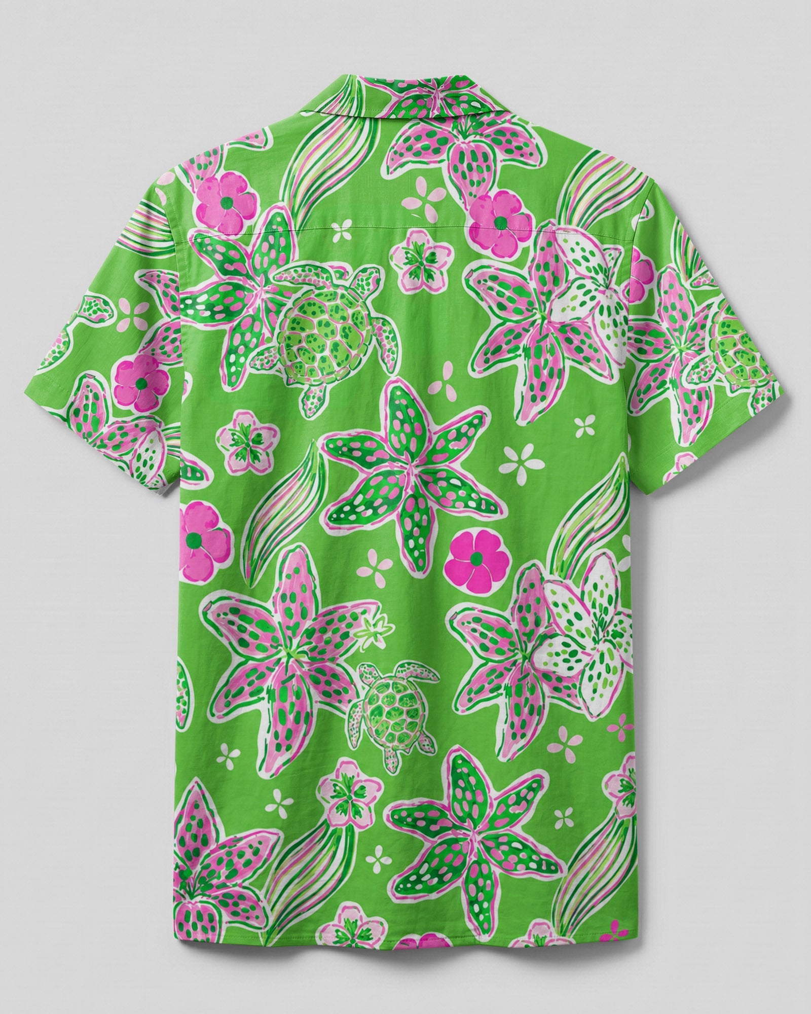 TURTLE LILIES  PATTERN CAMP SHIRT - TLHN1906262